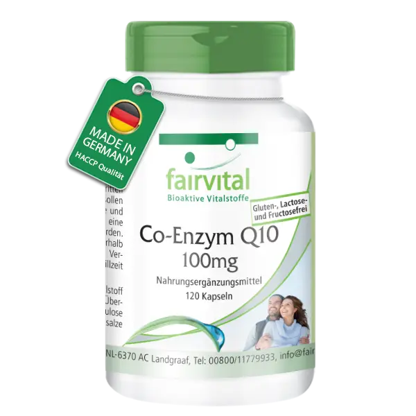 Co-Enzym Q10 100mg - 120 Kapseln - Schluckfreundlich - CoQ10 Ubiquinon Kapseln - Hochdosiert und Vegan | Fairvital